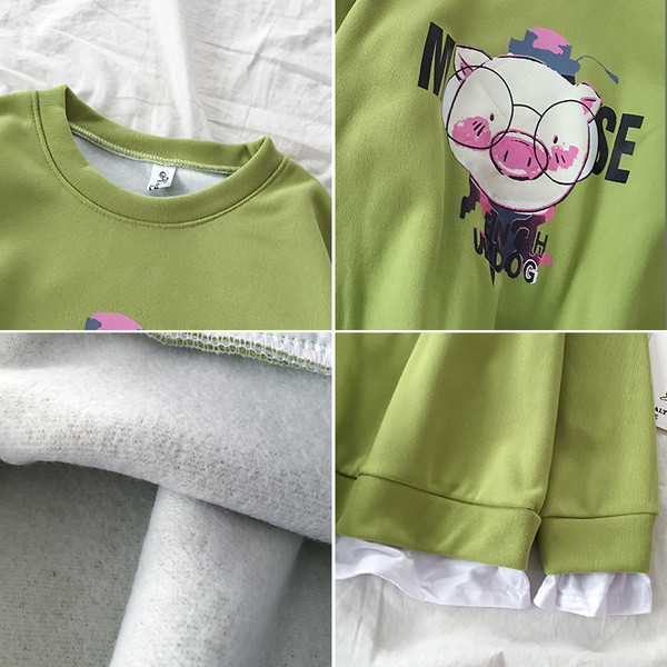 Női blúz három színben, ovális nyakkivágással és rátéttel