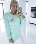 Női alkalmi blúz színes rátéttel - zöld színű