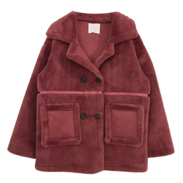 Női kabát széles modell gombokkal és zsebekkel, három színben