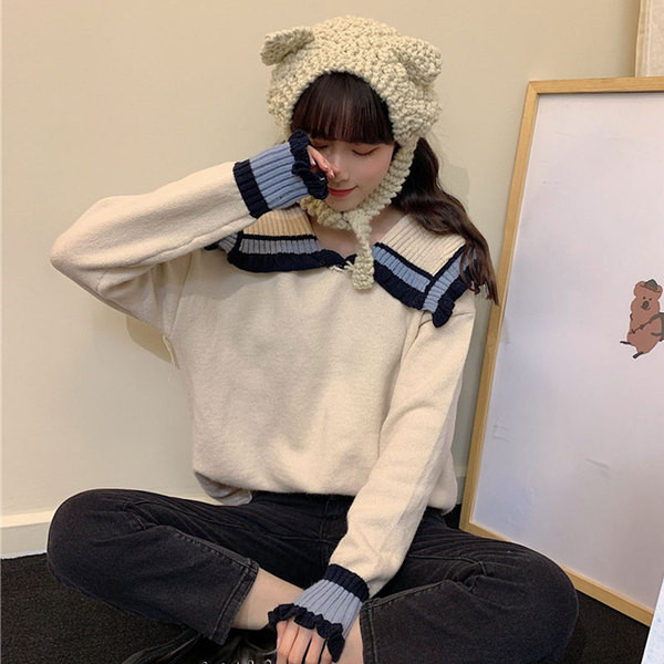 Γυναικεία κομψή μπλούζα σε δύο χρώματα μπεζ και μπλε χρώμα