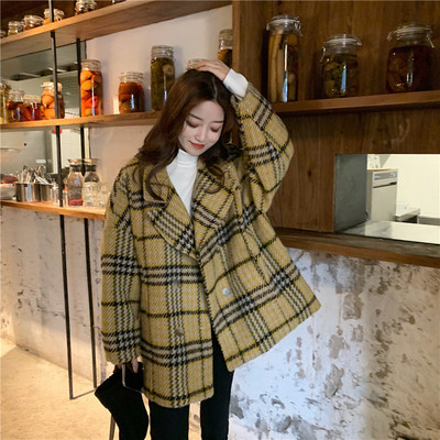 Női aktuális kockás kabát két színben