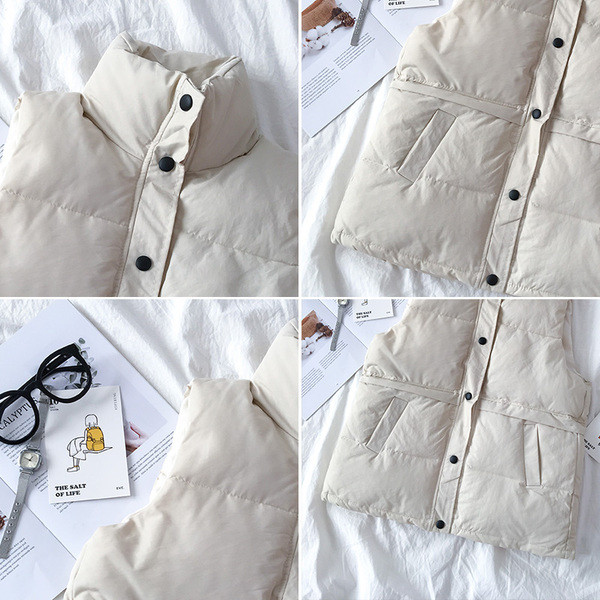 Γυναικείο γιλέκο σε τέσσερα χρώματα με ψηλό γιακά και κουμπιά