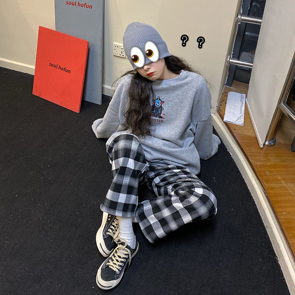 Női alkalmi kockás nadrág két színben