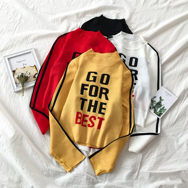 Casual γυναικείο πουλόβερ σε τέσσερα χρώματα με επιγραφή