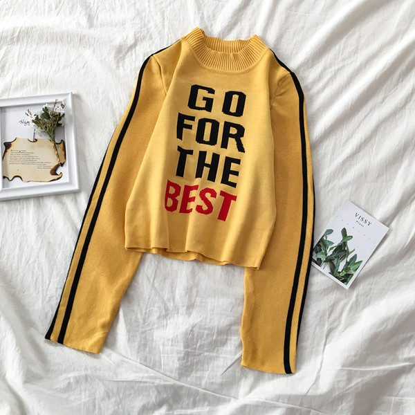 Casual γυναικείο πουλόβερ σε τέσσερα χρώματα με επιγραφή