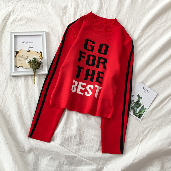 Casual γυναικείο πουλόβερ σε τέσσερα χρώματα με επιγραφή