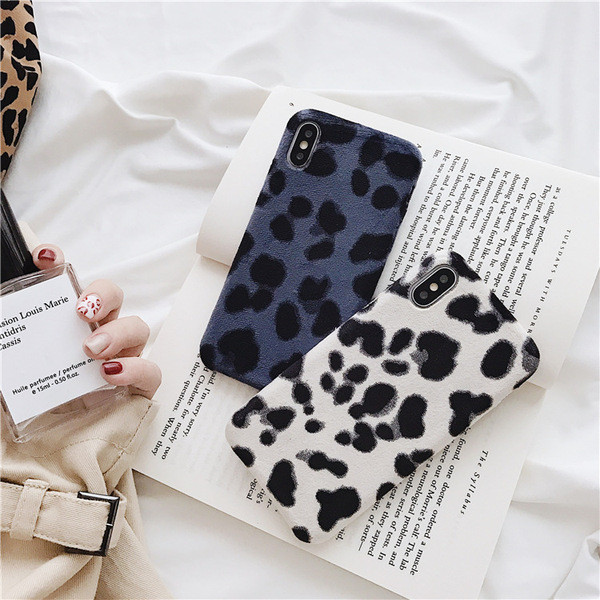 Χνουδοτή σκληρή πλάτη με Leopard Εκτύπωση για Iphone X / XS