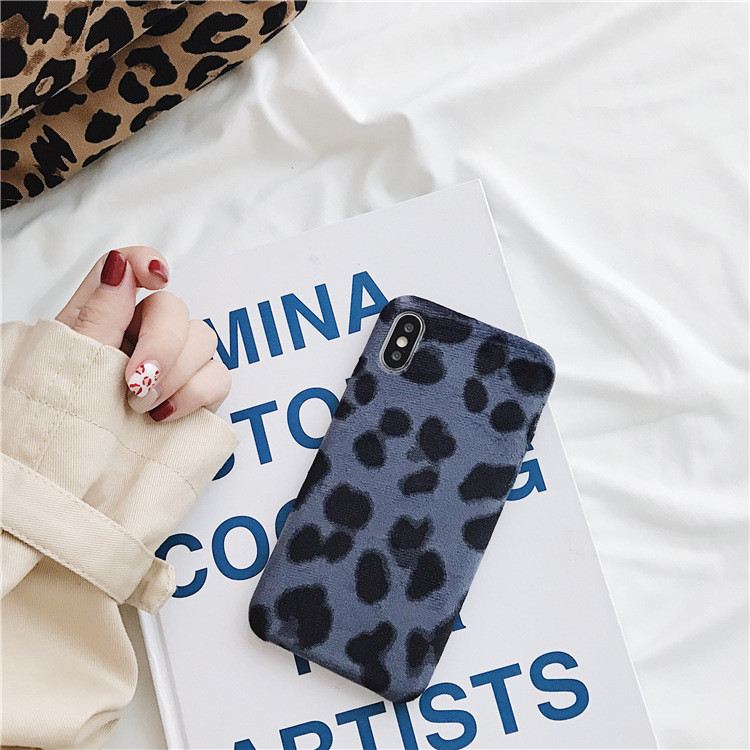 Χνουδοτή σκληρή πλάτη με Leopard Εκτύπωση για Iphone X / XS