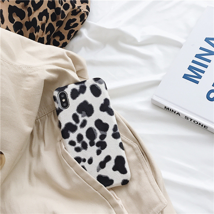 Χνουδοτή σκληρή πλάτη με Leopard Εκτύπωση για Iphone X / XS