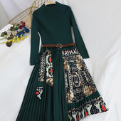 Modern női ruha több színben övvel és hosszú ujjal