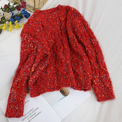 Női pulóver több színben, kerek nyakkivágással, hosszú ujjal