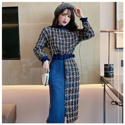 Μοντέρνο χειμερινό σετ - πουλόβερ και μακρύ φούστα