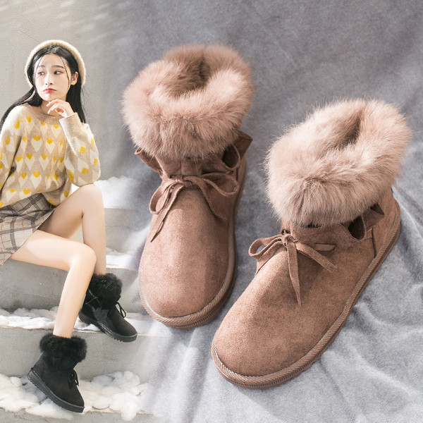 Őszi-téli női csizma puha talppal és pehelyszínnel barna és fekete színben