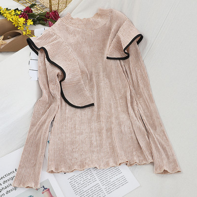 Modern női bársony blúz több színben, félmagas gallérral