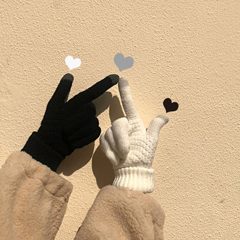 Дамски зимни плетени ръкавици в сив,бежов,кафяв и черен цвят