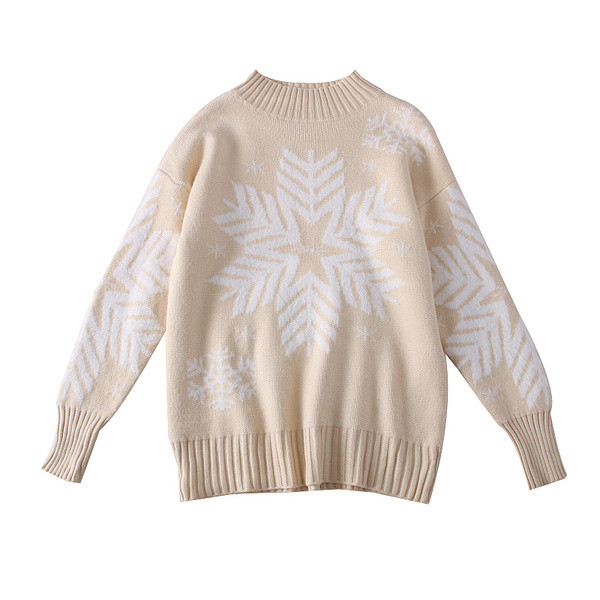 Női pulóver pólógallérral és mintával több színben