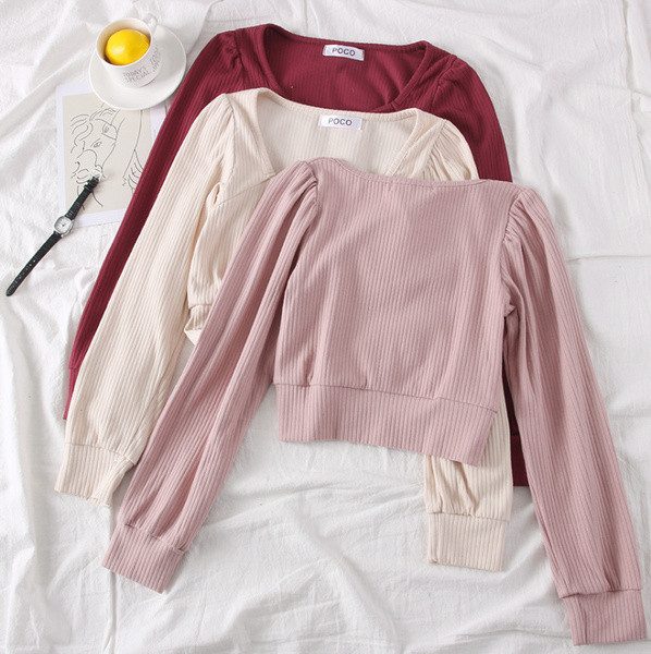 Bluza de dama model nou cu decolteu spitz si maneci lungi in mai multe culori