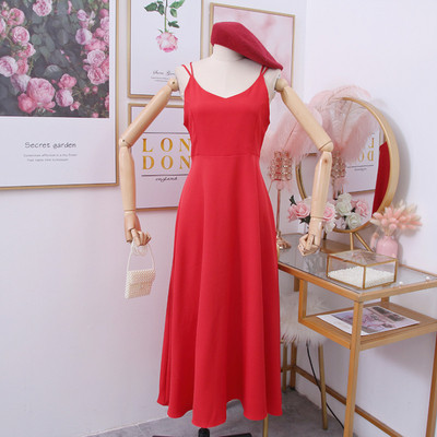 Kivágott modell női ruha vékony pántokkal sárga, narancssárga, piros, zöld, fekete és fehér színben