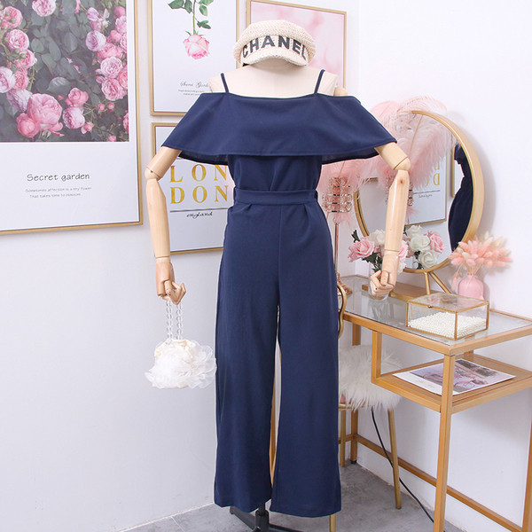 Set de dama bluza din doua piese cu bretele subtiri si umerii goi + pantaloni largi in mai multe culori