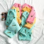 Hímzéssel ellátott női téli pizsama három színben két részben