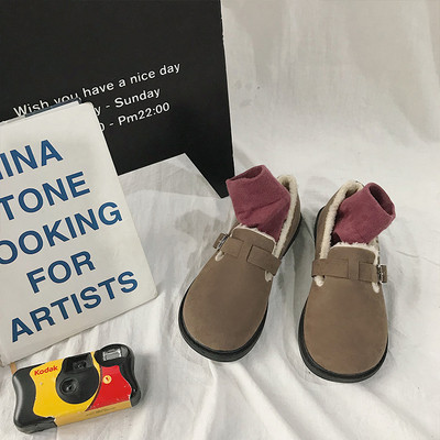 Papuci dama toamna-iarna cu captuseala moale si talpa plata