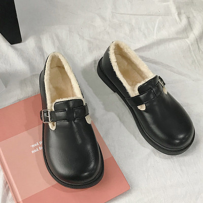 Papuci dama toamna-iarna cu captuseala moale si talpa plata