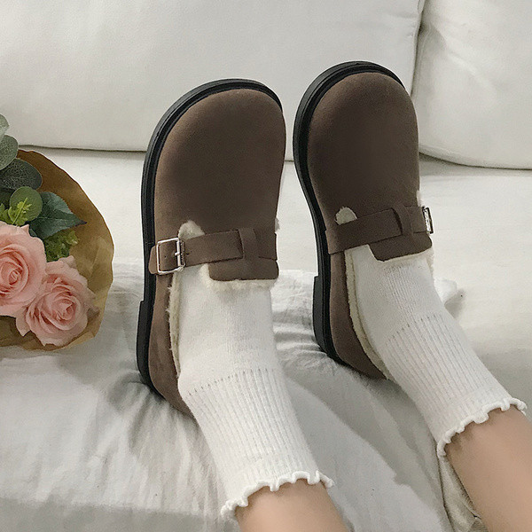 Papuci dama toamna-iarna cu captuseala moale si talpa plata