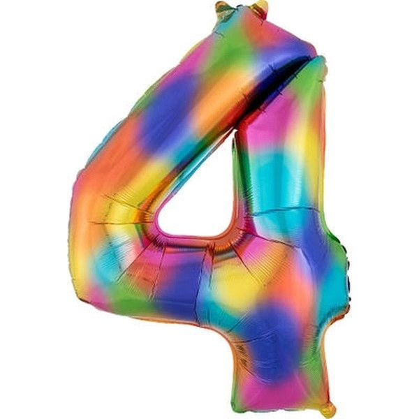 100 cm-es felfújható léggömb 0-tól 9-ig számok formájában, irizáló színekben