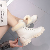 Női téli csizma puha béléssel, fekete-fehér színben