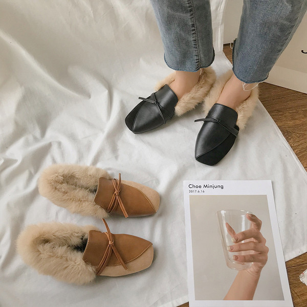 Pantofi casual de damă cu căptușeală moale și puf în negru și bej