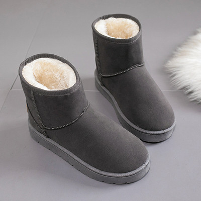 Őszi-téli női csizma puha béléssel, szürke és fekete színben