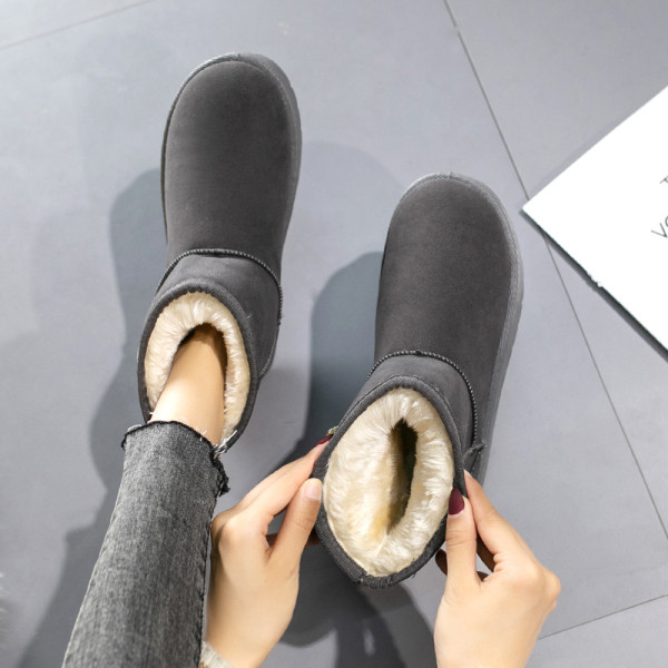 Őszi-téli női csizma puha béléssel, szürke és fekete színben