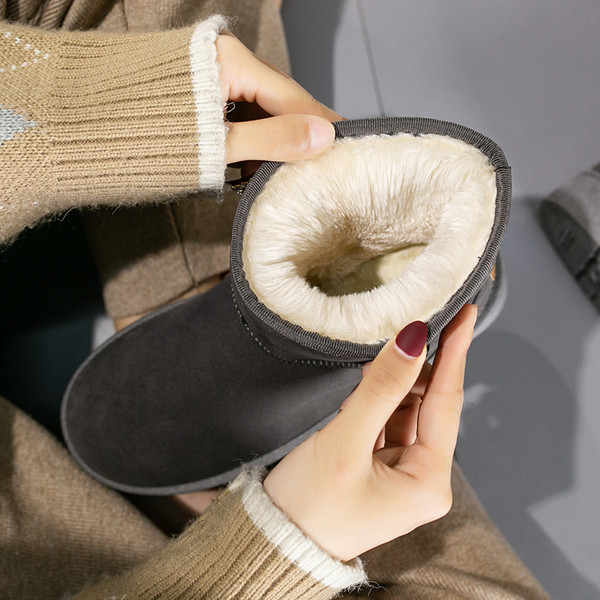 Őszi-téli női csizma puha béléssel, szürke és fekete színben