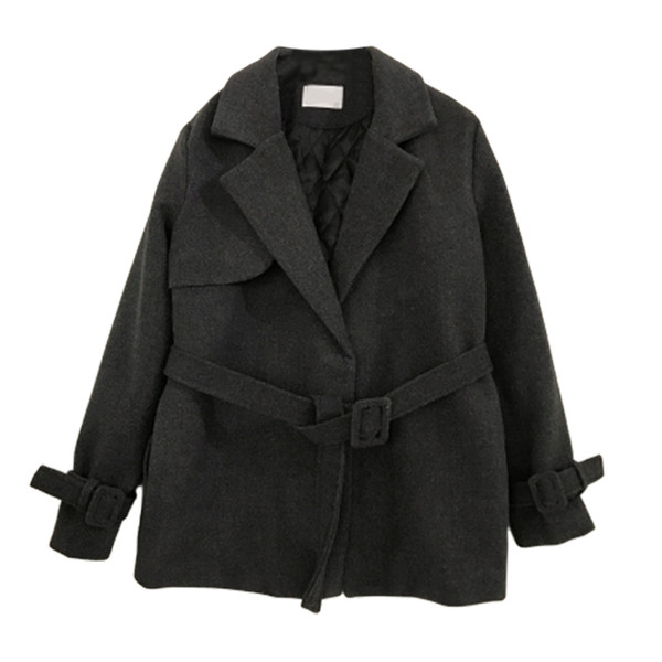 Modern női kabát övvel fekete, szürke, barna és bézs színben