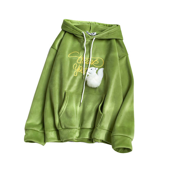 Дамски суичър от кадифе в три цвята с 3D елемент и бродерия