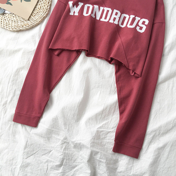 Bluză scurtă de damă în patru culori cu inscripție și mâneci lungi