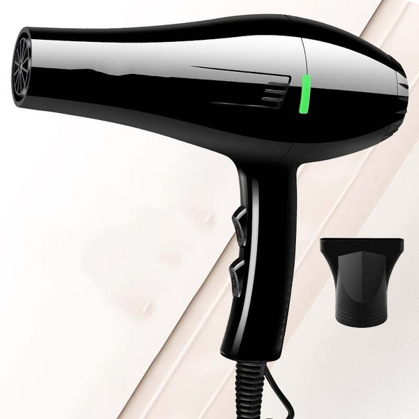 Uscător de păr puternic de 2600 W pentru uscarea rapidă a părului cu funcție pentru aer rece și cald în culoarea neagră