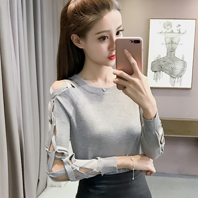 Bluza de dama moderna in patru culori cu cravate si decolteu oval