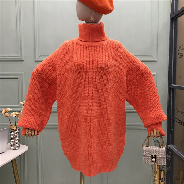 Női pulóver magas gallérral több színben - széles modell