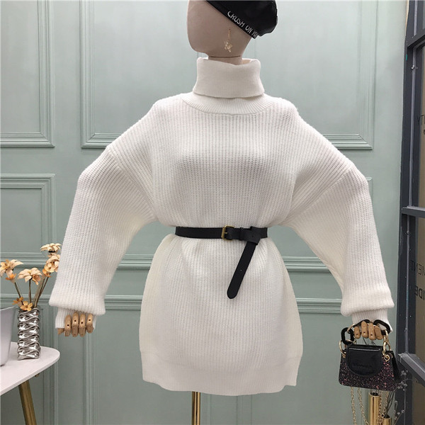 Női pulóver magas gallérral több színben - széles modell