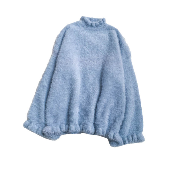 Női pulóver három színben széles modell félmagas gallérral