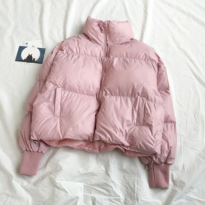 Geaca casual de dama in cinci culori cu guler inalt si buzunare