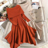 Aszimmetrikus modell női kötött ruha négy színben