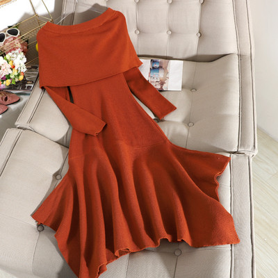 Aszimmetrikus modell női kötött ruha négy színben