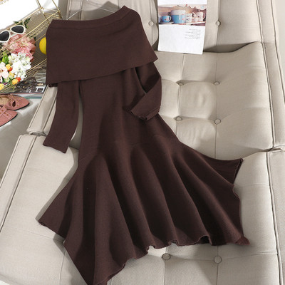 Aszimmetrikus modell női kötött ruha négy színben