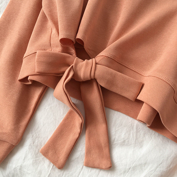 Bluza casual de dama in trei culori cu cravate si decolteu rotund