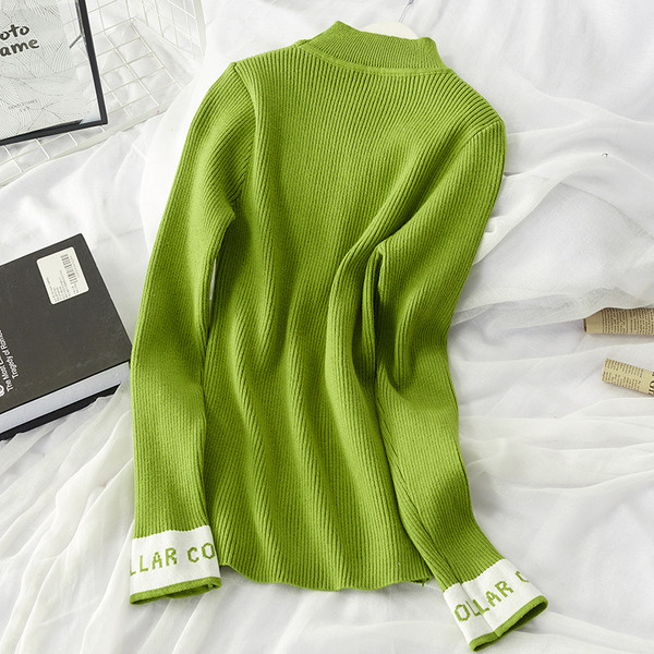 Pulover de iarna dama cu decolteu rotund si broderie - mai multe culori