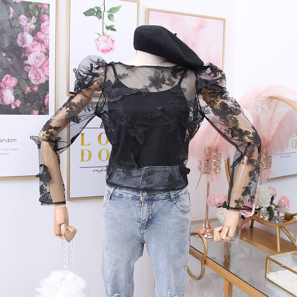 Bluză de damă modernă cu broderie - în mai multe culori