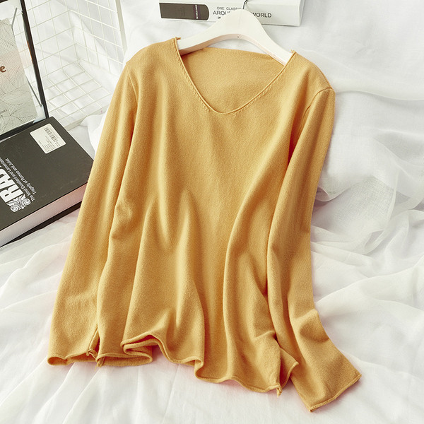 Bluza de toamna dama cu decolteu spitz model larg - mai multe culori