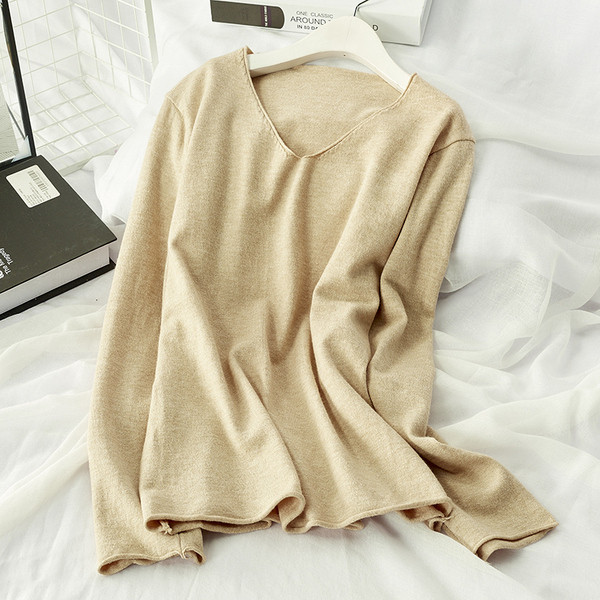 Bluza de toamna dama cu decolteu spitz model larg - mai multe culori